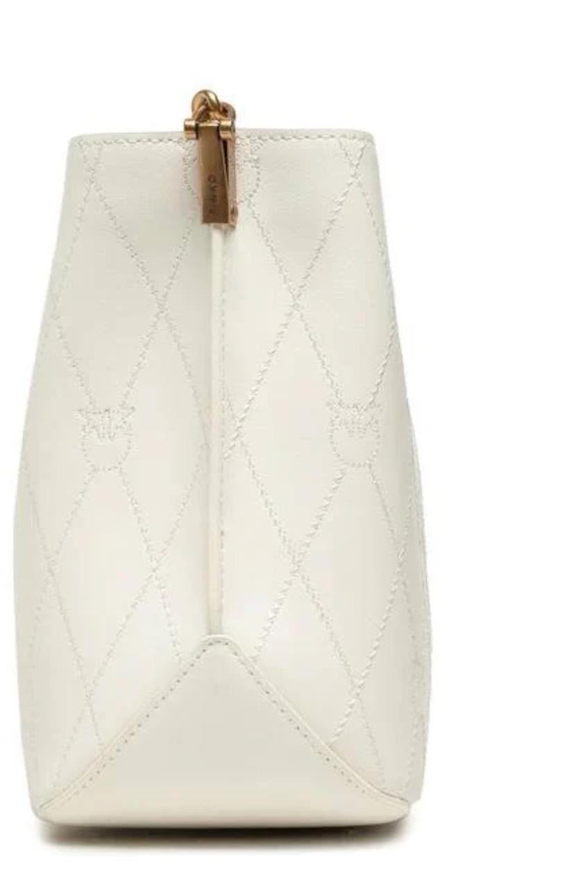 Pinko Love Bucket Bag – White Leather