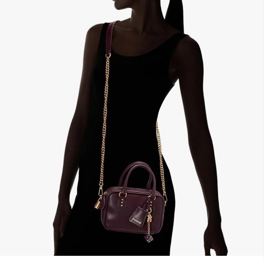 Pinko Mini Bowling Bag – Burgundy