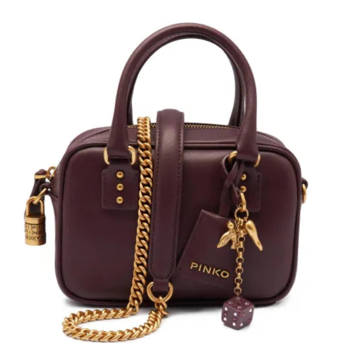 Pinko Mini Bowling Bag – Burgundy