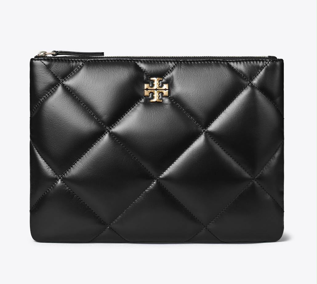 Tory Burch Kira Diamond Quilt Pouch – Black