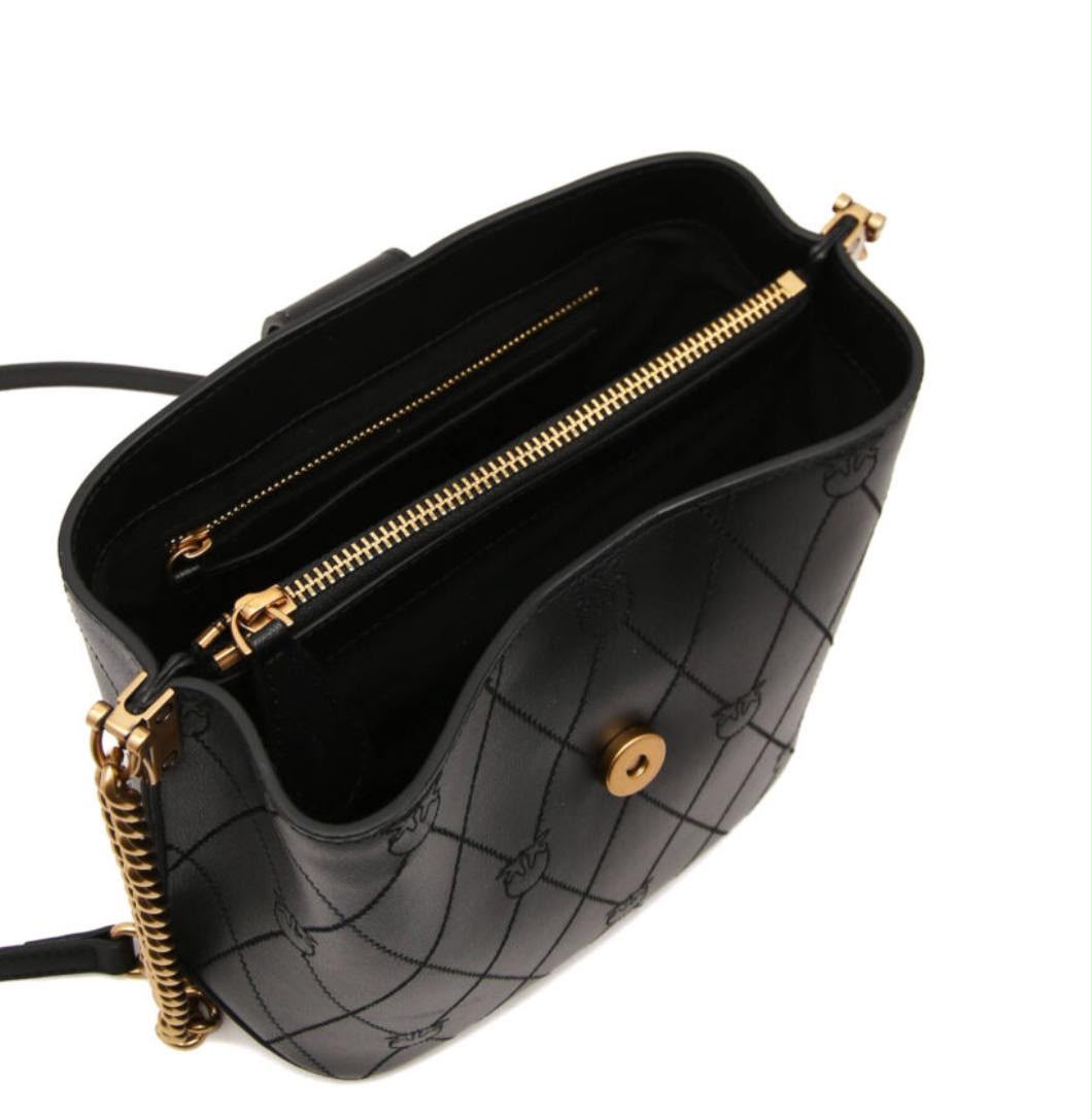 Pinko Love Bucket Bag – Black Leather