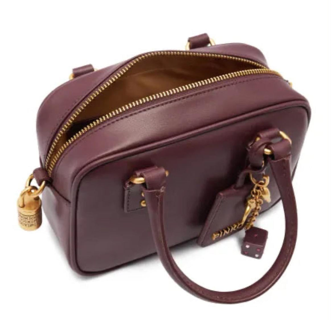 Pinko Mini Bowling Bag – Burgundy