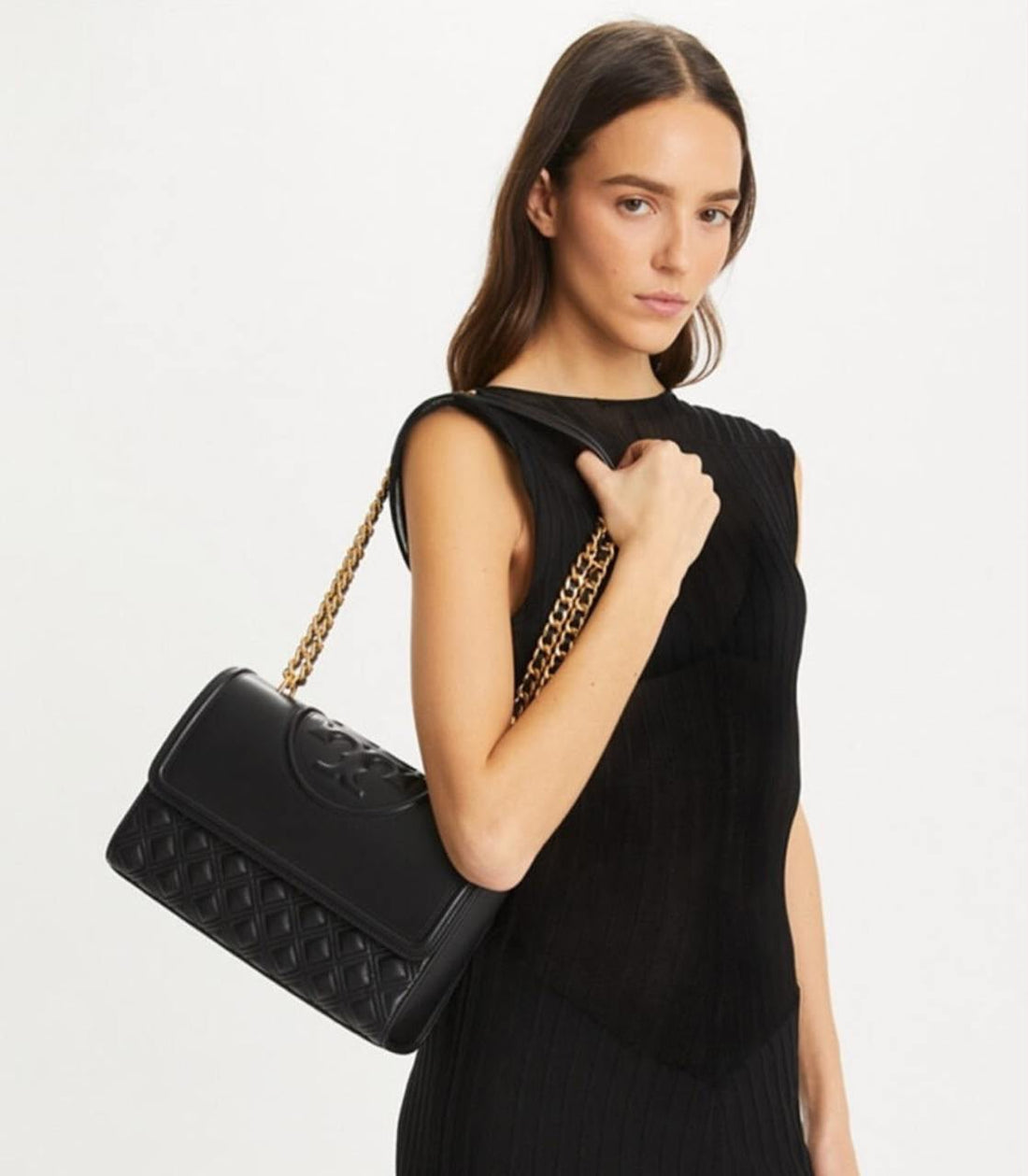 Tory Burch Fleming Convertible Shoulder Bag Large – Black