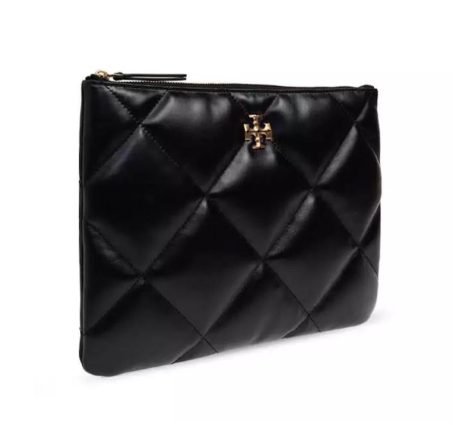 Tory Burch Kira Diamond Quilt Pouch – Black